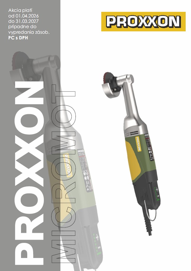 Akčná ponuka noviniek profesionálneho elektrického náradia PROXXON MICROMOT – katalóg strojov a príslušenstva v PDF.