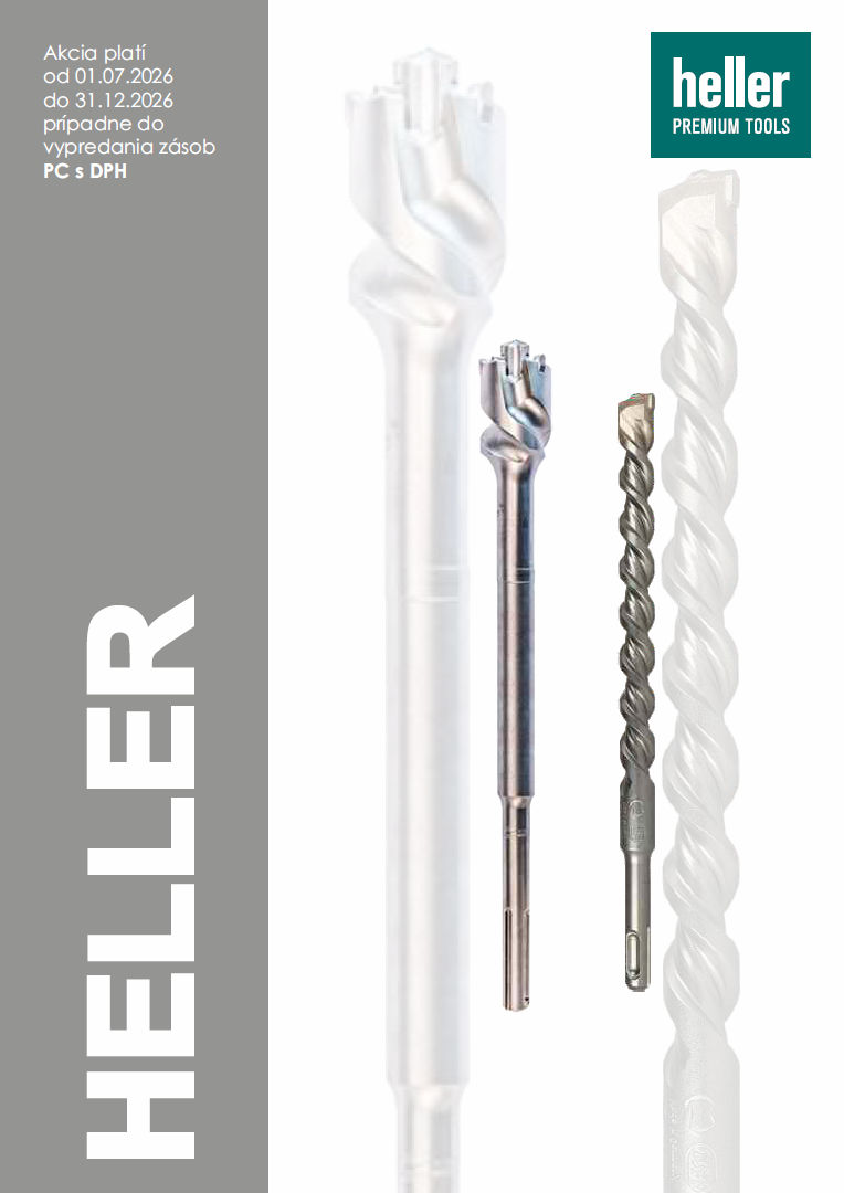Titulná stránka akciovej ponuky HELLER PREMIUM TOOLS, ktorá platí od 1.7.2026 do 31.12.2026.